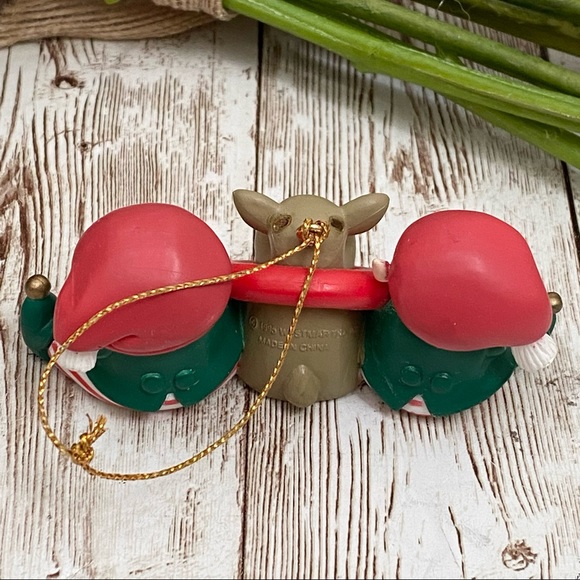 1995 TRADITIONS Elves Reindeer “JOY” Collectible Gift Holiday Ornament - Picture 7 of 10